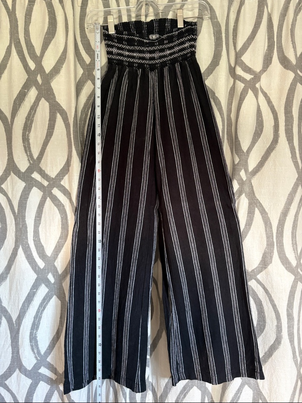 Rewash Black and White Striped Wide-Leg Pants